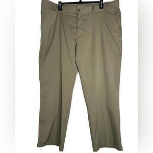 NIKE GOLF  Dri Fit Pants Mens Size 40x32 Polyester Tan Khaki Flat Front.